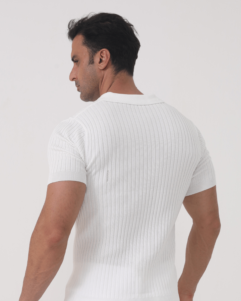 Ribbed Cotton Polo Shirt - Montford & Co