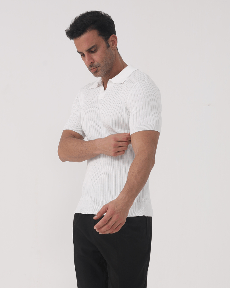 Ribbed Cotton Polo Shirt - Montford & Co