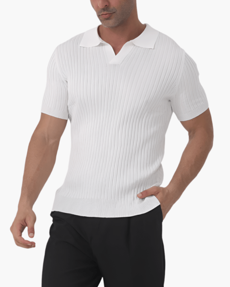 Ribbed Cotton Polo Shirt - Montford & Co