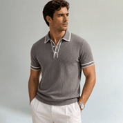 Ribbed Knit Business Polo Shirt - Montford & Co