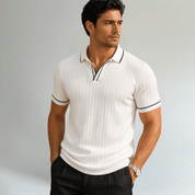 Ribbed Knit Business Polo Shirt - Montford & Co