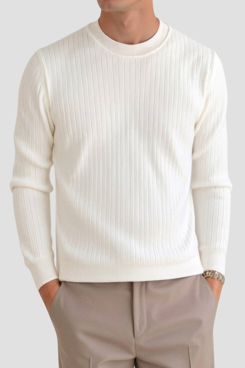 Ribbed Knit Long Sleeve Sweater - Montford & Co