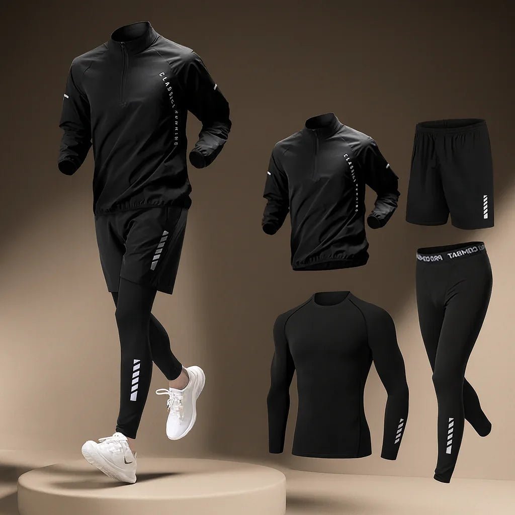 Set – Mens – All Season – Heren Sportset 4 - Delig met Compressie – Montford Co - Montford & Co
