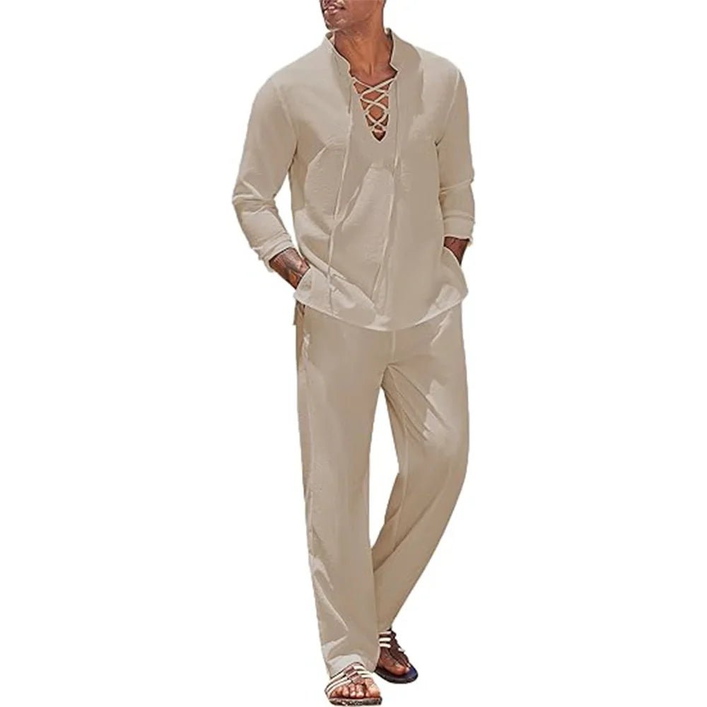 Set – Mens – All Season – Men's Cotton Shirt and Pants Suit – Montford Co - Montford & Co