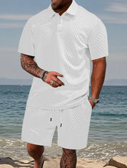 Set – Mens – Spring &amp; Summer – Men's Casual Sportswear Polo Shirt and Shorts – Montford Co - Montford & Co