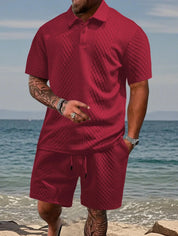 Set – Mens – Spring &amp; Summer – Men's Casual Sportswear Polo Shirt and Shorts – Montford Co - Montford & Co