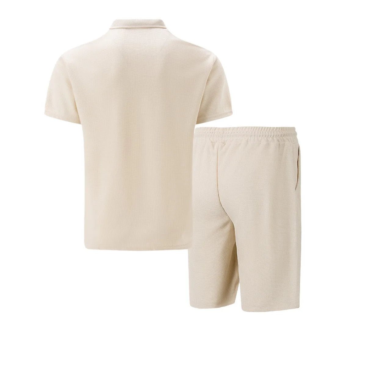 Set – Mens – Spring &amp; Summer – Zip - Up Lapel Short - Sleeve Suit Shorts – Montford Co - Montford & Co