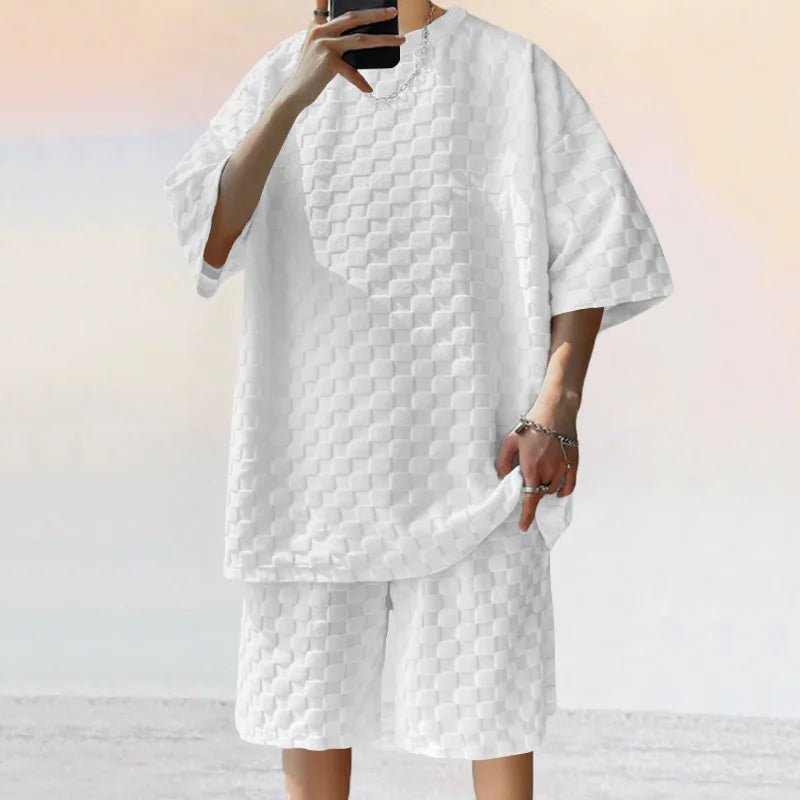 Set – Mens – Summer – Oversized Chessboard Plaid Two - Piece – Montford Co - Montford & Co