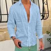 Shirt – Mens – Spring &amp; Summer – Casual Long Sleeve Button - Up Turn - Down Collar – Montford Co - Montford & Co