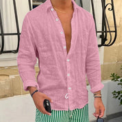 Shirt – Mens – Spring &amp; Summer – Casual Long Sleeve Button - Up Turn - Down Collar – Montford Co - Montford & Co
