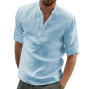 Shirt – Mens – Spring & Summer – Long - Sleeved Casual Beach Linen Shirt – Montford Co - Montford & Co