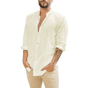 Shirts – Mens – Spring &amp; Summer – Cotton Linen Long - Sleeved Casual Shirt – Montford Co - Montford & Co