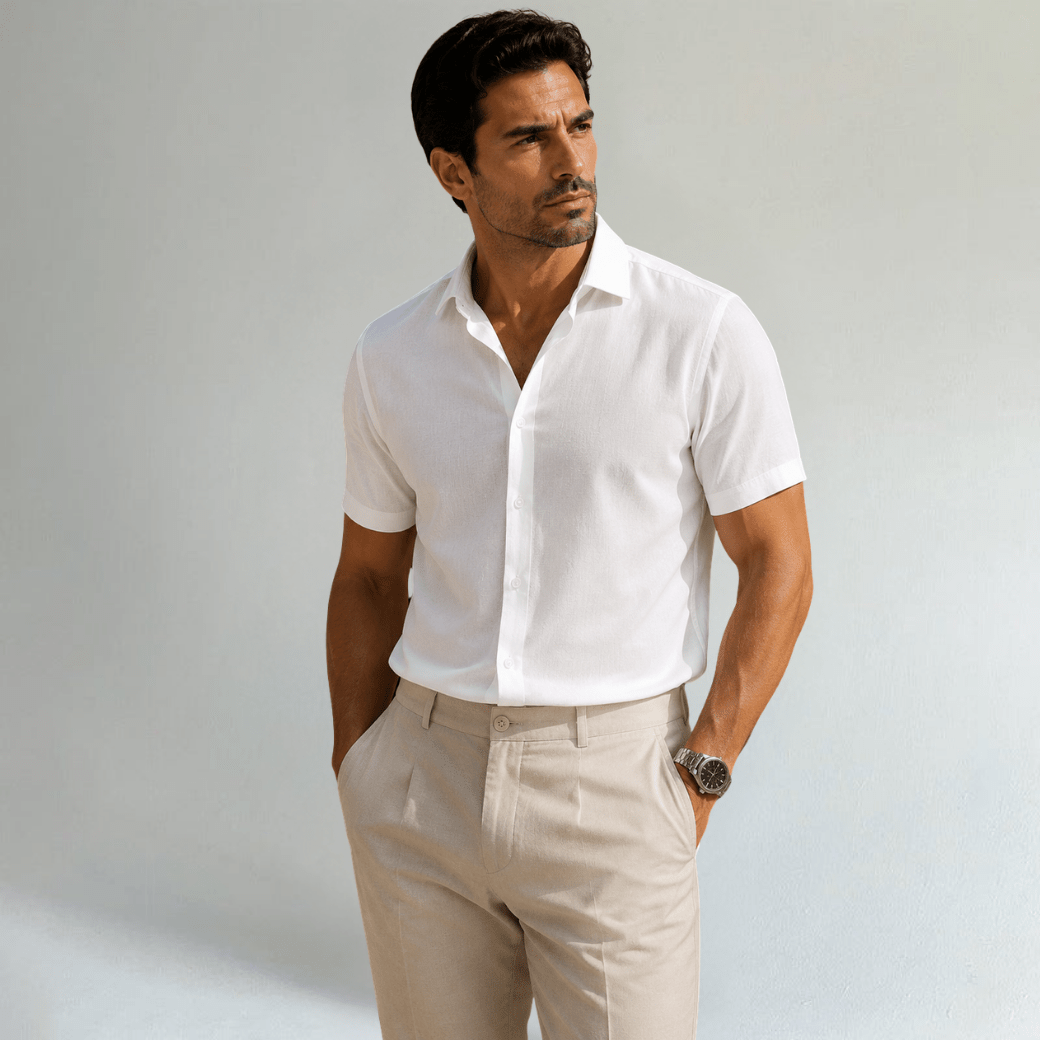 Short Sleeve Linen Shirt - Montford & Co