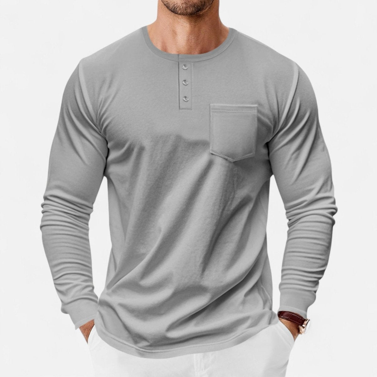 Slim Fit Henley Shirt - Montford & Co