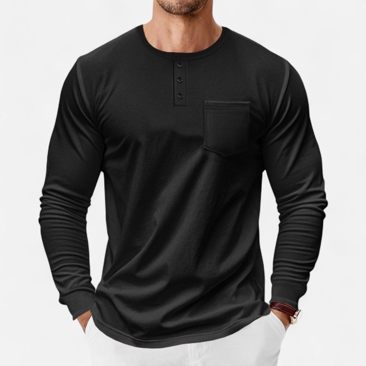 Slim Fit Henley Shirt - Montford & Co