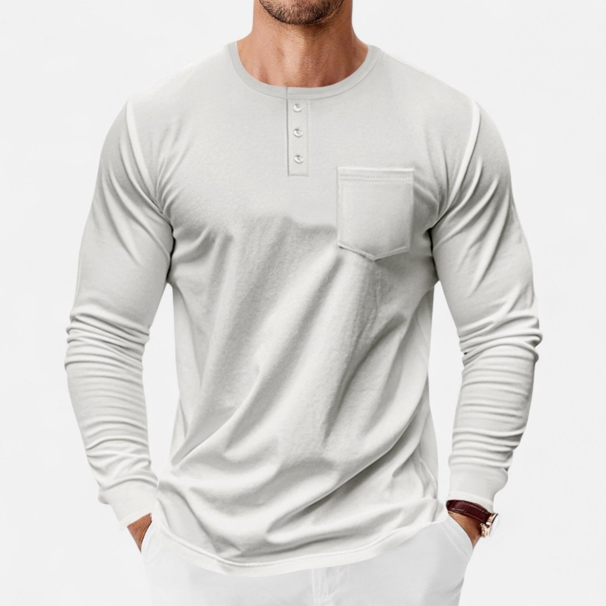 Slim Fit Henley Shirt - Montford & Co
