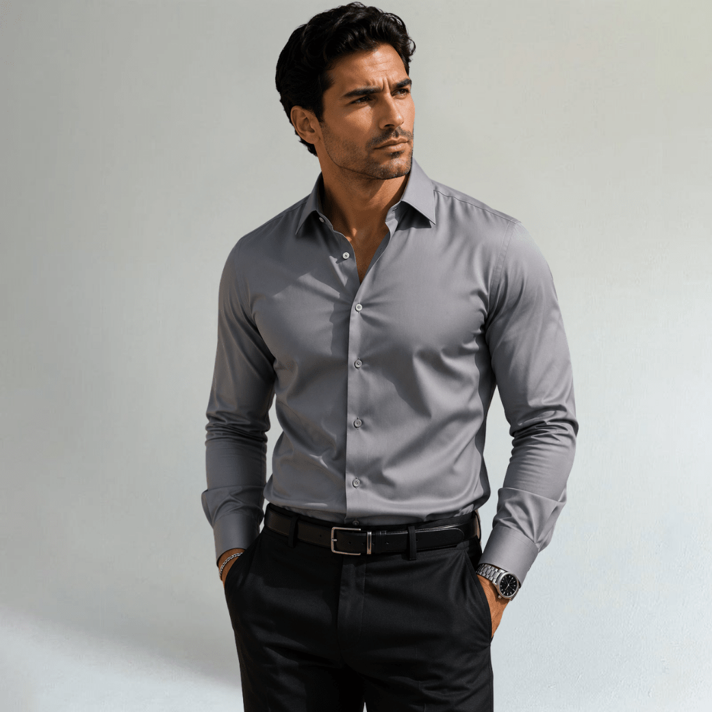 Slim Fit Stretch Button Down Casual Shirt - Montford & Co