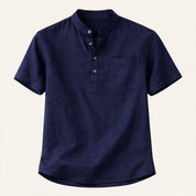 Soft Cotton Linen Henley Shirt - Montford & Co