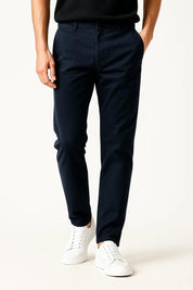Stretch Cotton Chino Pants Khaki Straight Fit - Montford & Co