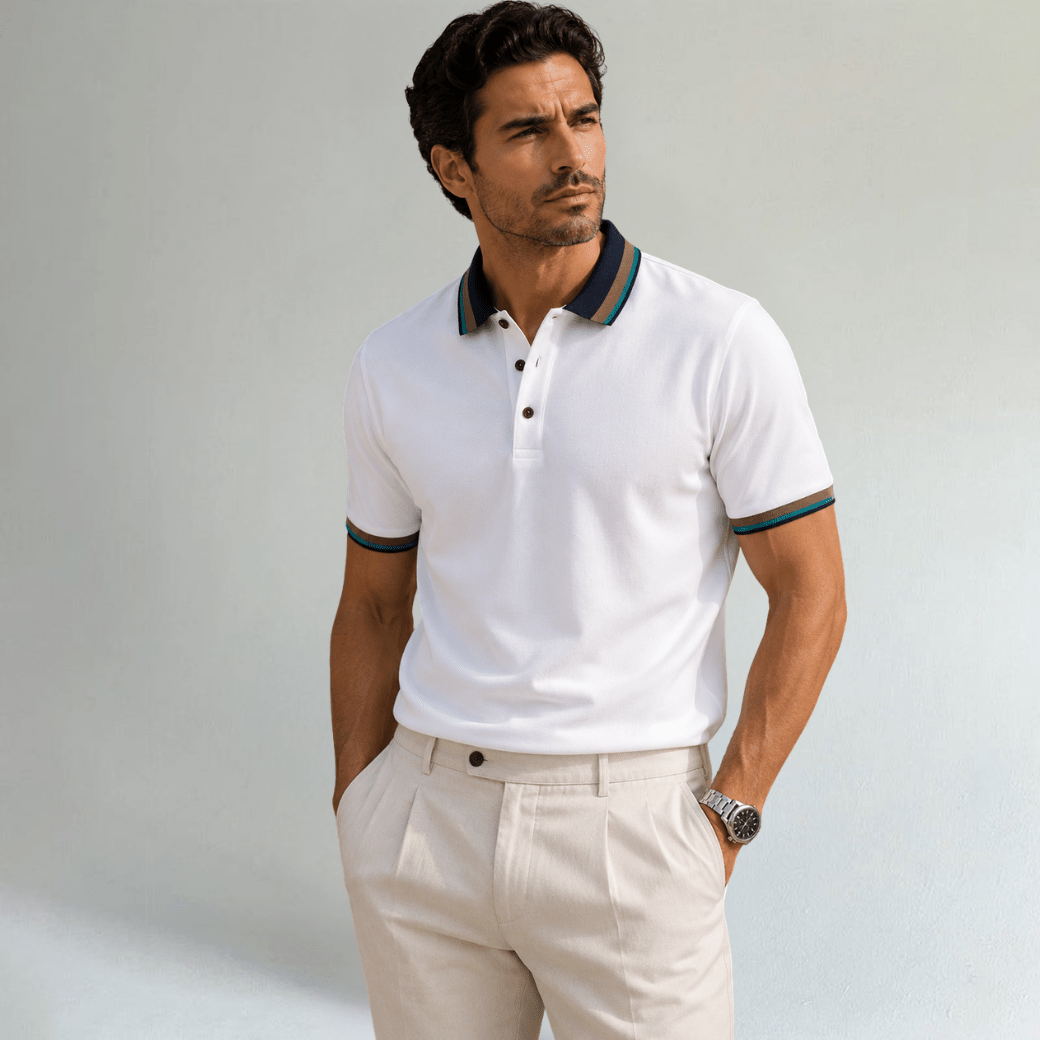 Striped Cotton Polo Shirt - Montford & Co