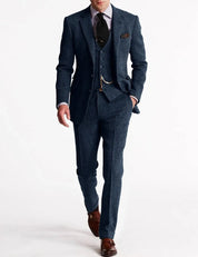 Suit Set Three - Piece Tweed Tuxedo - Montford & Co
