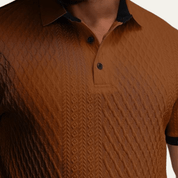 Summer Textured Polo Shirt with Contrast Collar - Montford & Co