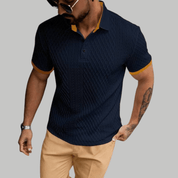 Summer Textured Polo Shirt with Contrast Collar - Montford & Co