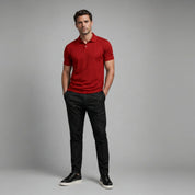 Textured Button Up Casual Polo Shirt - Montford & Co