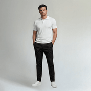 Textured Button Up Casual Polo Shirt - Montford & Co