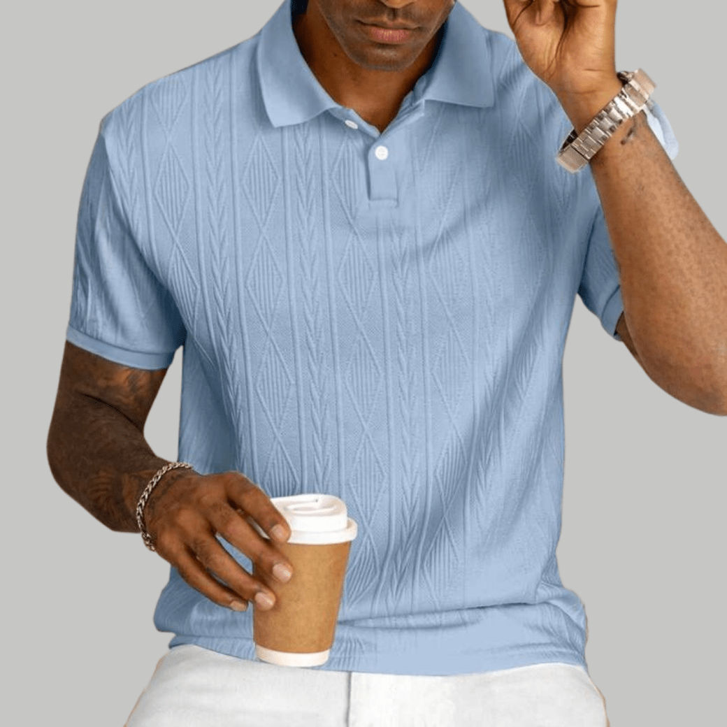 Textured Button - Up Polo Shirt - Montford & Co
