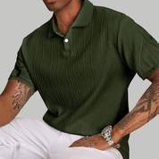 Textured Button - Up Polo Shirt - Montford & Co