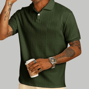 Textured Button - Up Polo Shirt - Montford & Co