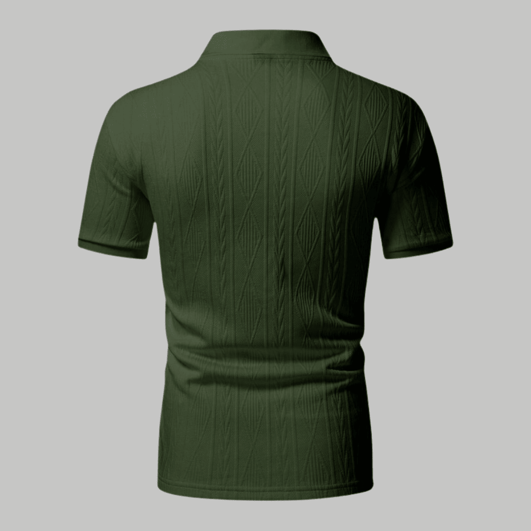 Textured Button - Up Polo Shirt - Montford & Co