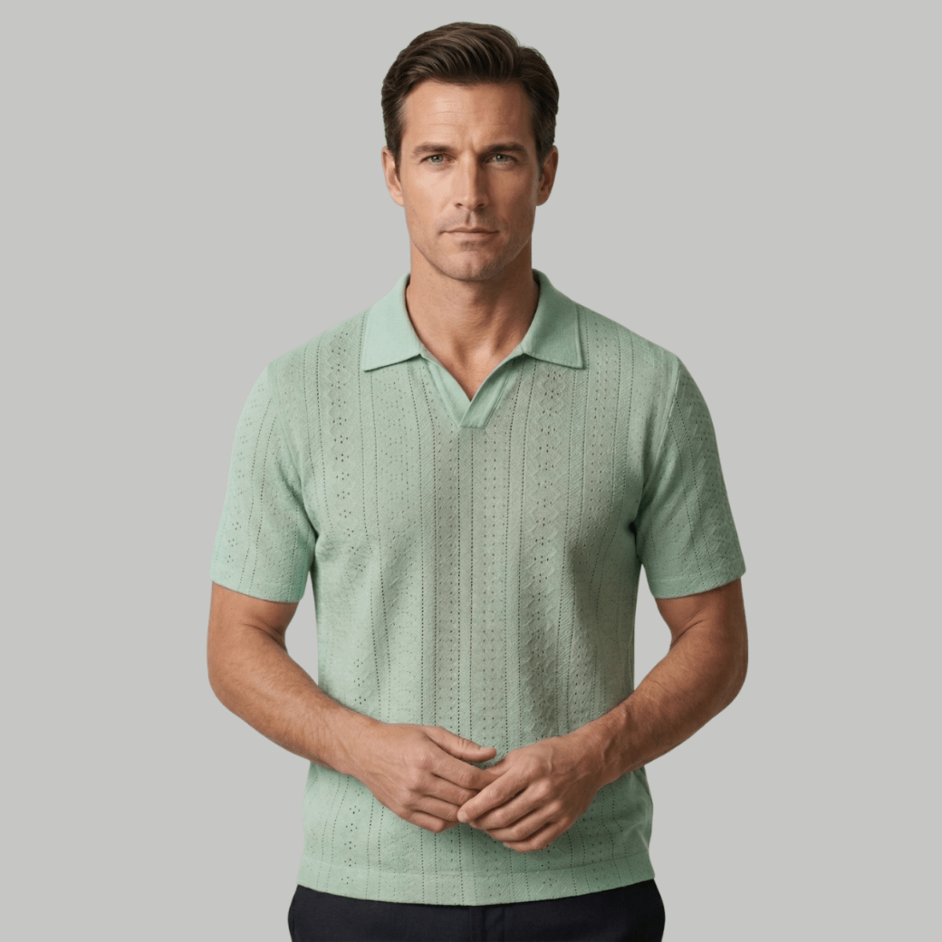 Textured Knit Polo Shirt - Montford & Co