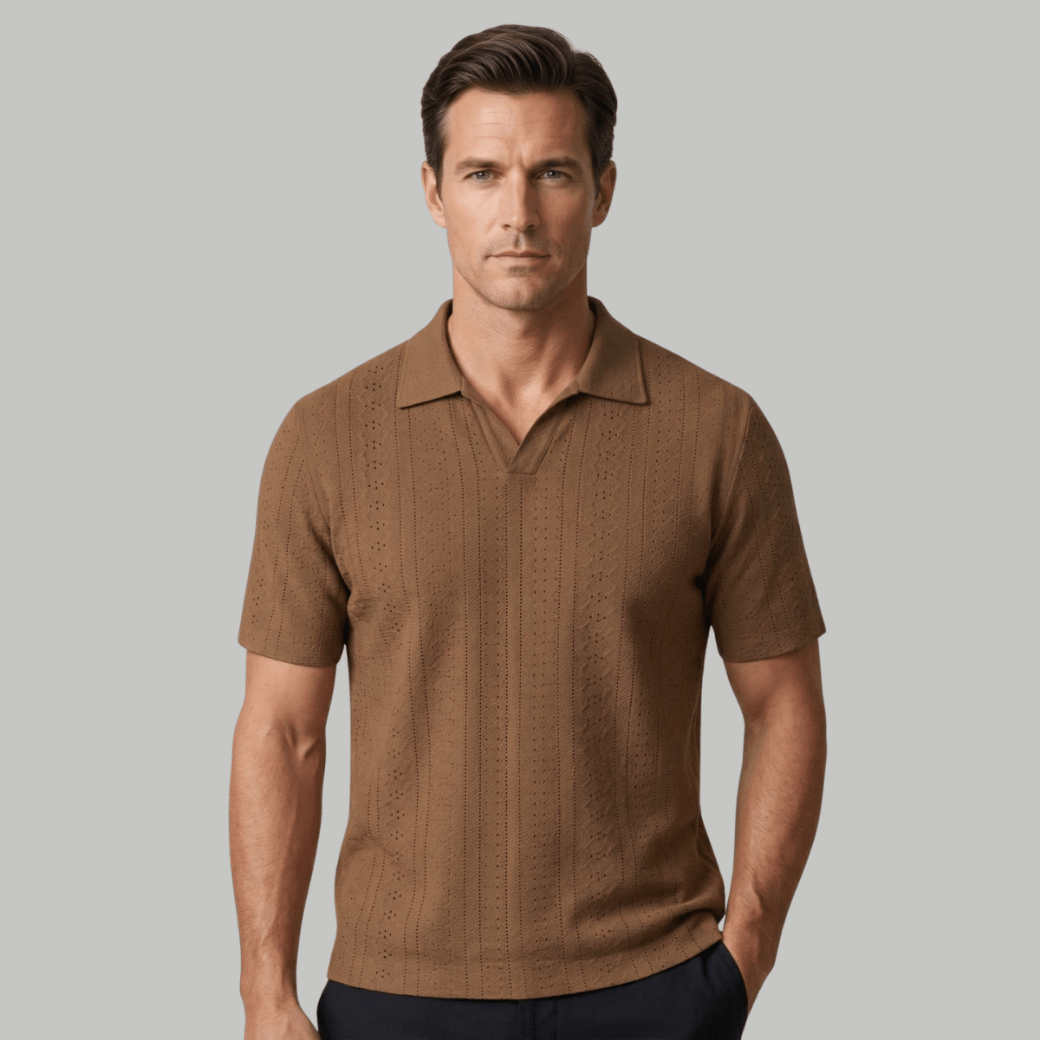 Textured Knit Polo Shirt - Montford & Co