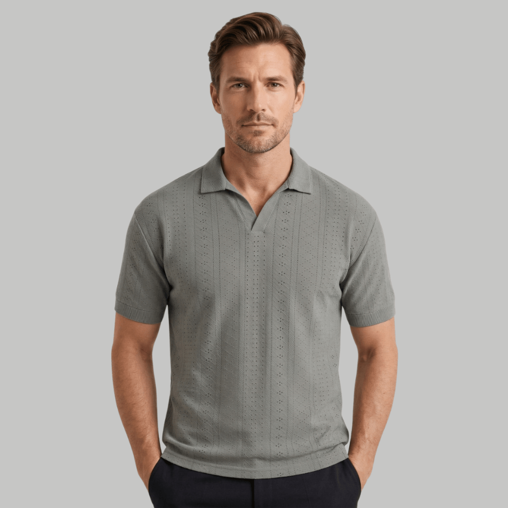 Textured Knit Polo Shirt - Montford & Co