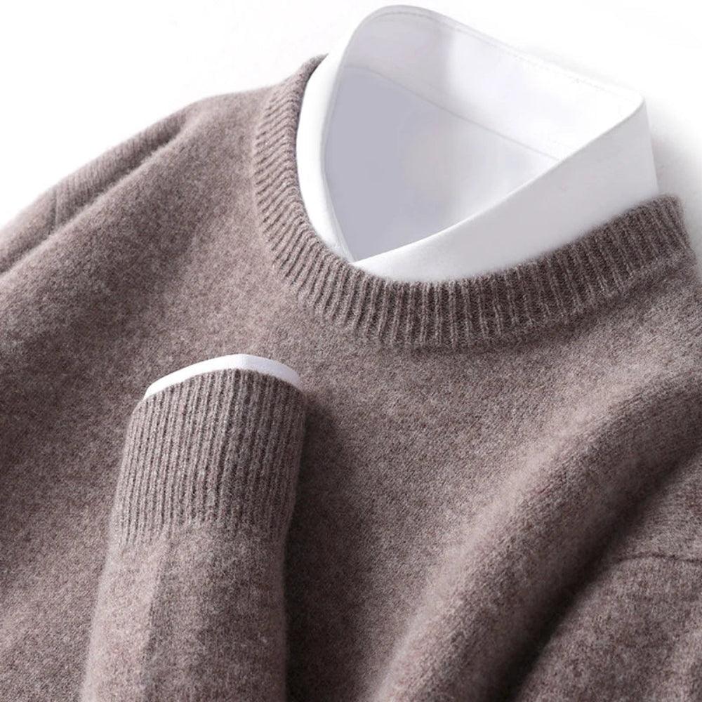 Top – Mens – All Season – Herentrui van 100% Merinowol met Ronde Hals – Montford Co - Montford & Co