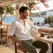 Top – Mens – All Season – Men's Casual Linen Shirt – Montford Co - Montford & Co