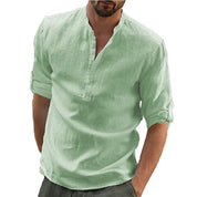 Top – Mens – All Season – Men's Casual Linen Shirt – Montford Co - Montford & Co