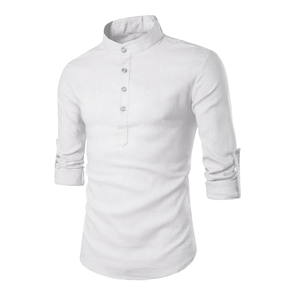 Top – Mens – All Season – Men's Casual Linen Shirt – Montford Co - Montford & Co
