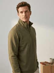 Top – Mens – All Season – Men's Standing Collar Half Zipper Sportswear Long Sleeve Sweatshirt – Montford Co - Montford & Co