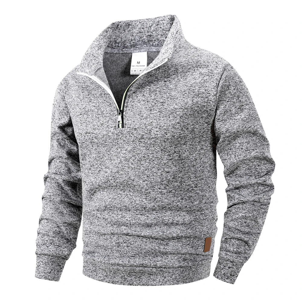 Top – Mens – All Season – Men's Standing Collar Half Zipper Sportswear Long Sleeve Sweatshirt – Montford Co - Montford & Co