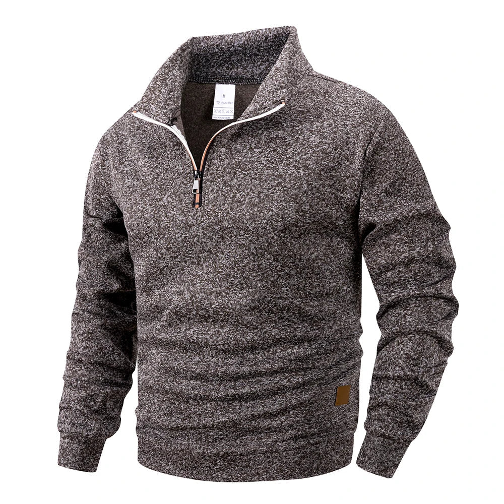 Top – Mens – All Season – Men's Standing Collar Half Zipper Sportswear Long Sleeve Sweatshirt – Montford Co - Montford & Co