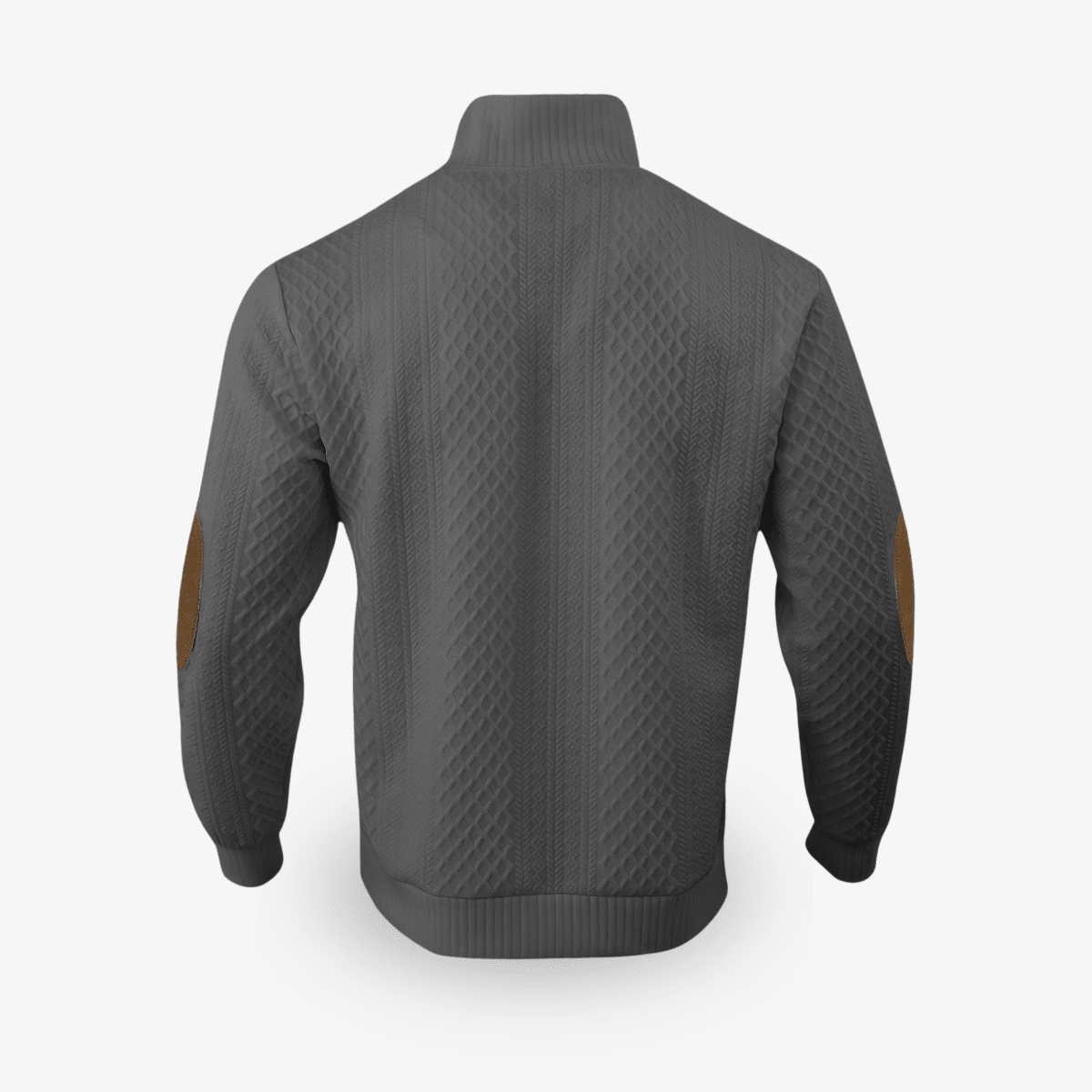 Top – Mens – Autumn & Winter – Heren Luxe Trui met Kabelpatroon en Elleboogstukken – Montford Co - Montford & Co