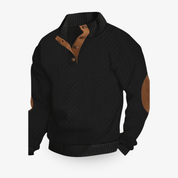 Top – Mens – Autumn & Winter – Heren Luxe Trui met Kabelpatroon en Elleboogstukken – Montford Co - Montford & Co