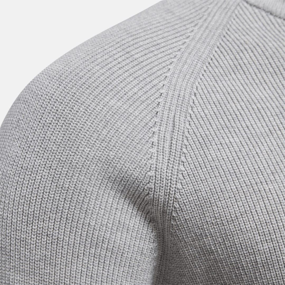 Top – Mens – Autumn & Winter – Heren Sweater Met Half - Zip En Ribgebreide Mouwen – Montford Co - Montford & Co