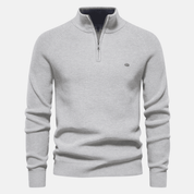 Top – Mens – Autumn & Winter – Heren Sweater Met Half - Zip En Ribgebreide Mouwen – Montford Co - Montford & Co