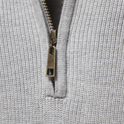 Top – Mens – Autumn & Winter – Heren Sweater Met Half - Zip En Ribgebreide Mouwen – Montford Co - Montford & Co