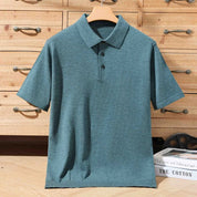 Top – Mens – Spring &amp; Summer – 100% Merino Wool Short Sleeve Polo Sweater – Montford Co - Montford & Co