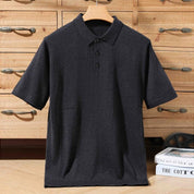Top – Mens – Spring &amp; Summer – 100% Merino Wool Short Sleeve Polo Sweater – Montford Co - Montford & Co
